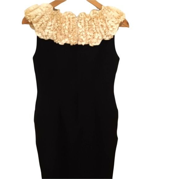 Taylor Statement Collar Black & Cream Dress Women's Size 6 - Picture 1 of 9